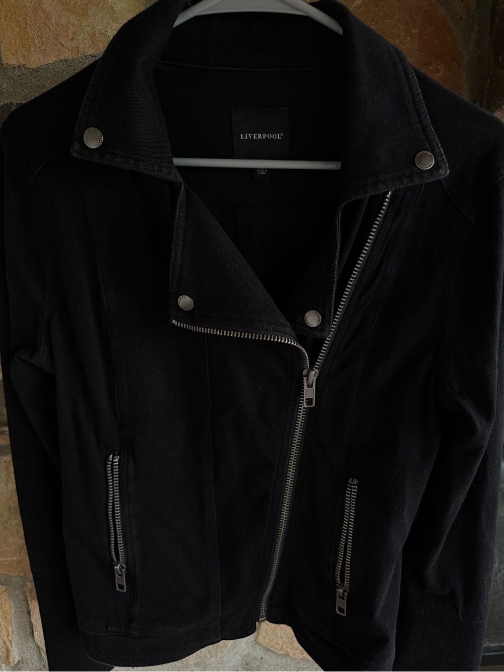 Liverpool Black Asymmetrical Zip Moto Jacket